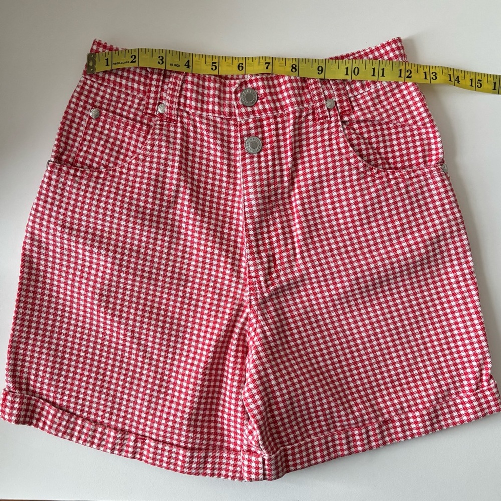 Vintage Red Gingham High-Waisted Shorts - Picture 3 of 5